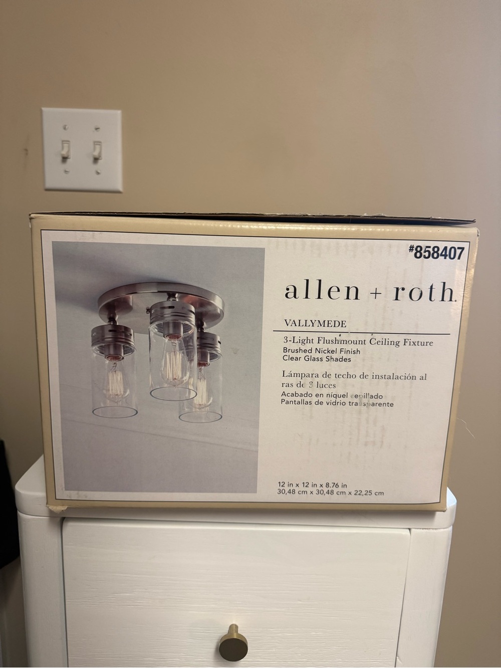 allen + roth Vallymede 3-Light Flushmount Ceiling Fixture in Brushed Nickel